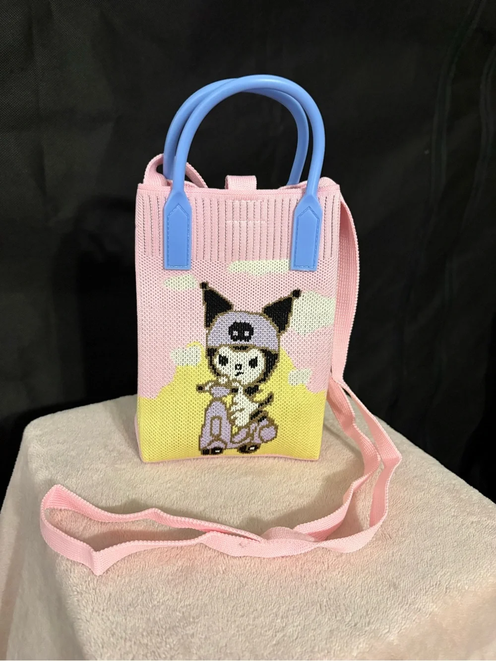 Pink & Blue Crossbody Handbag with Kuromi character NWT